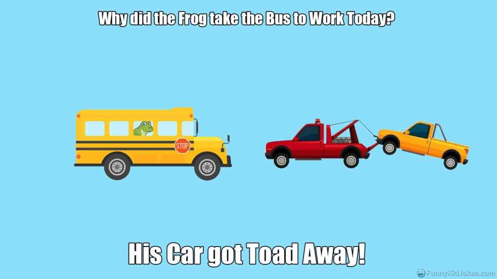 Why did the frog take the bus to work