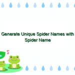 Generate Unique Spider Names with Spider Name Generator – Best Spider Naming Tool